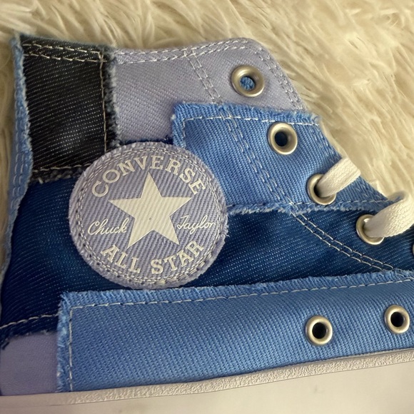 Converse Chuck Taylor All Star Hi Lugged Sneaker In Denim Patchwork - NIB - Picture 9 of 14